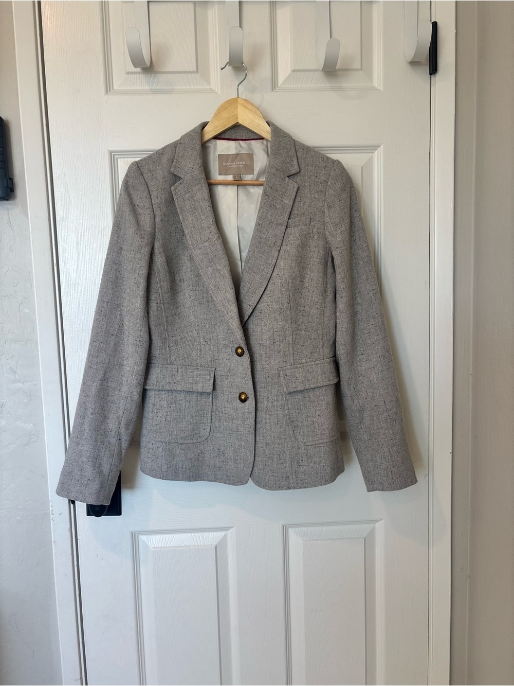 Banana Republic Light Gray Tailored Blazer